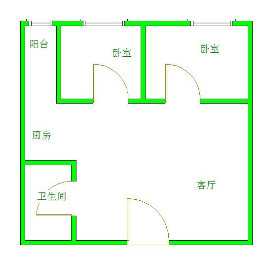 智地哥谭LOFT公寓  2室1厅1卫   2400.00元/月室内图1