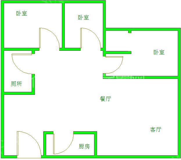 智地哥谭LOFT公寓  3室1厅1卫   3500.00元/月室内图1