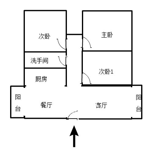 金山大厦  1室1厅1卫   700.00元/月户型图