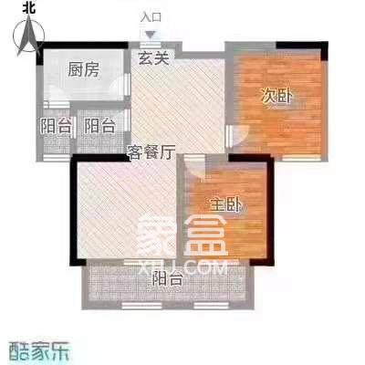 港口街散盘  2室2厅1卫   1000.00元/月户型图