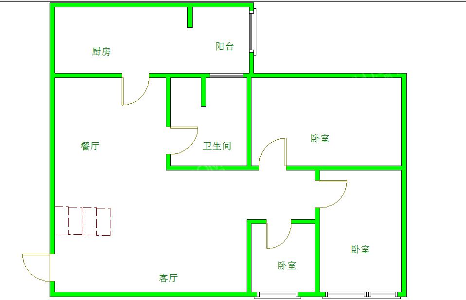 清溪雅筑  3室1厅1卫   2400.00元/月室内图1