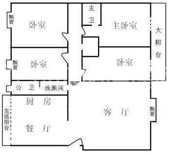 新悦家园  4室2厅2卫   3200.00元/月户型图
