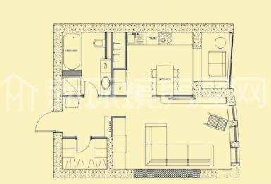 南湖公寓（万顺公寓）  2室2厅1卫   1800.00元/月室内图1