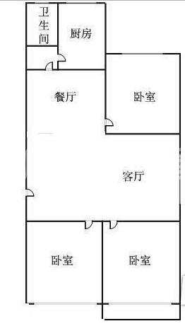 湘粮机械厂宿舍  2室1厅1卫   900.00元/月户型图