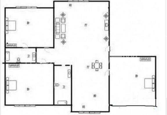 新运公寓  3室2厅1卫   2500.00元/月户型图