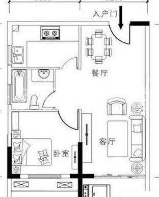 博雅公寓 2室1厅1厨1卫 2000.00元/月室内图1