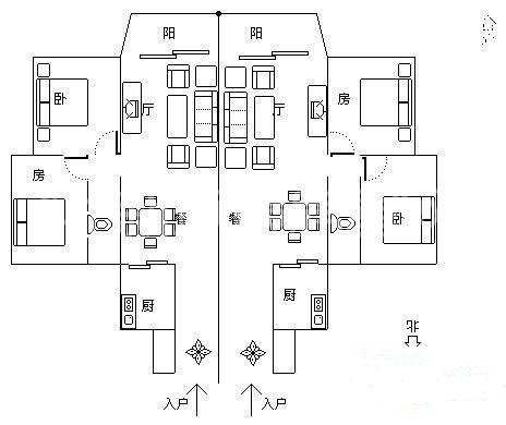嘉华城（一期）  1室1厅1卫   1300.00元/月户型图