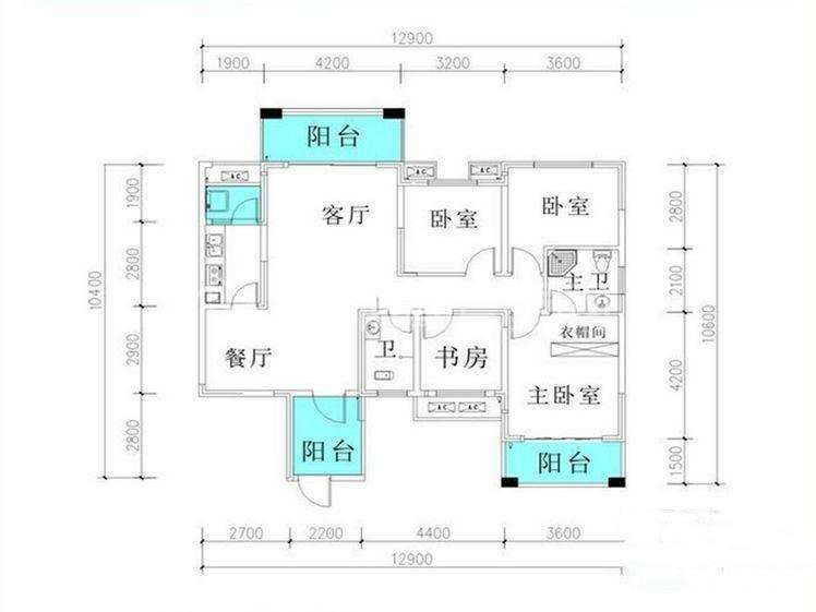 湘桥佳苑  2室2厅1卫    2200.0元/月室内图1