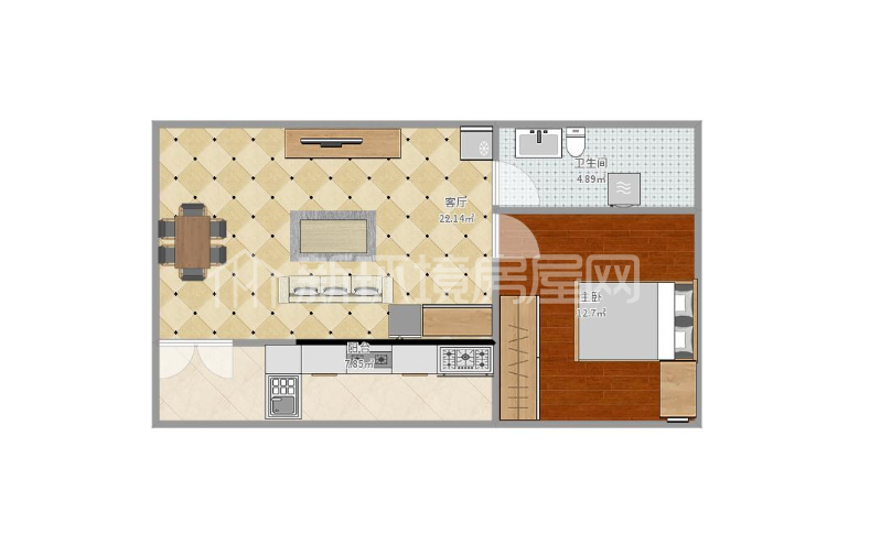 龙泰熙城  1室1厅1卫   28.80万